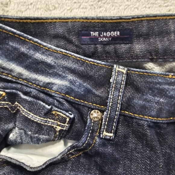 Vigoss Jagger Skinny Jeans Women's Size 26x31 Blue Denim Embroidered Distressed - Picture 7 of 14